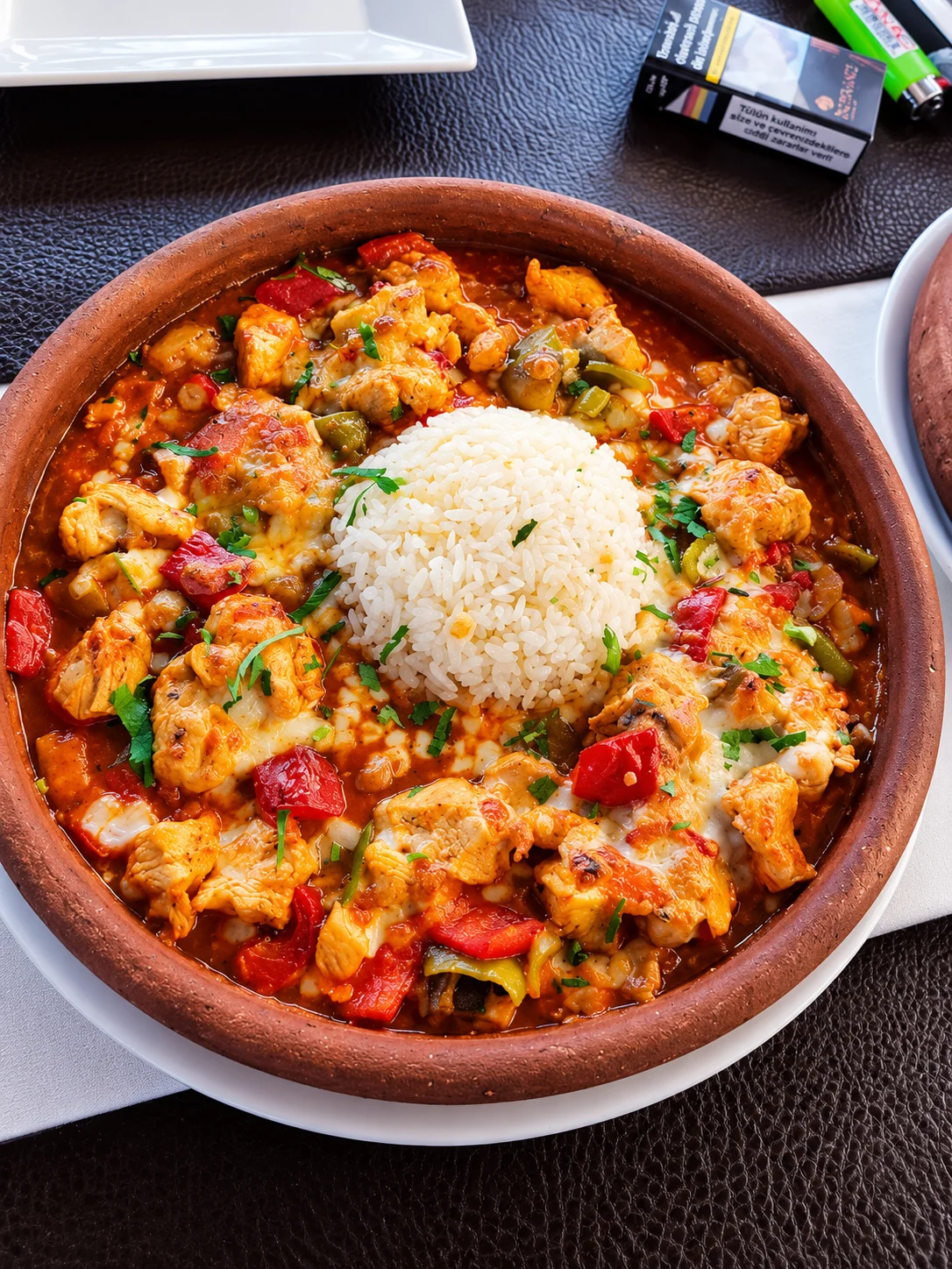 Clay pot dish with rice